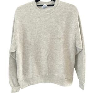 Vintage 80s Jerzees Grey Blank Crewneck Adult Medium